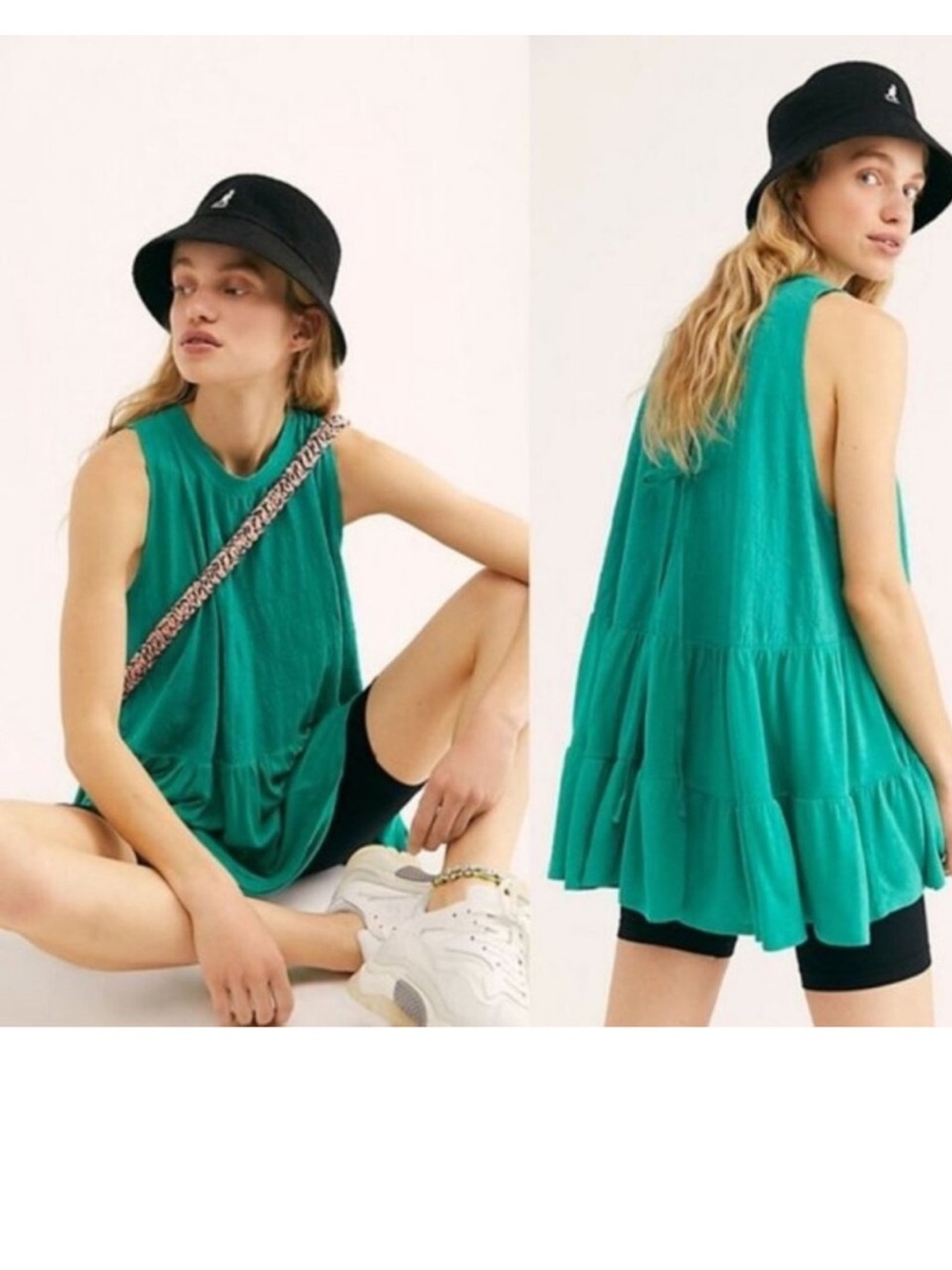 Free People XS Oversized Right On Time Tunic Tank Open Back